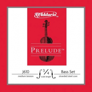 D`Addario J610-3/4M Prelude Комплект струн для контрабаса размером 3/4