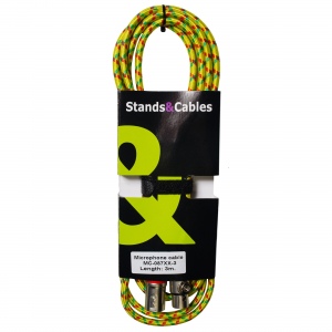 STANDS & CABLES MC-087XX-3 Микрофонный кабель в тканевой оплетке 3 м