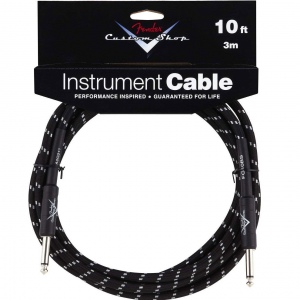 FENDER CUSTOM SHOP 10` INSTRUMENT CABLE BLACK TWEED инструментальный кабель, 3 м