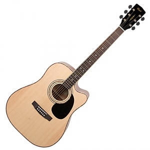 Cort AD880CE NS электроакустическая гитара с вырезом, корпус - дредноут, верх ель