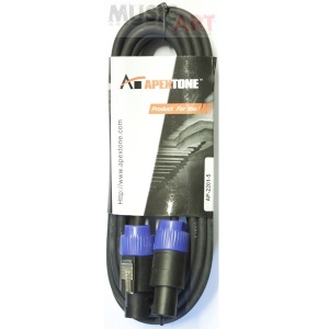 Apextone AP-2202/10 шнур колоночный, спикон - спикон, 10 метров, чёрный