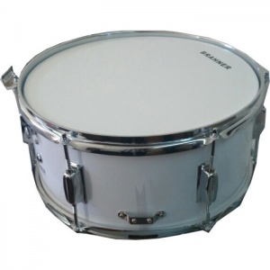 BRAHNER MSD-14"x6,5"/WH Малый маршевый барабан, деревянный, палочки и ремень в комплекте, цвет белый