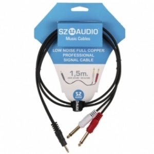 SZ-AUDIO Jack 3,5 - 2X Jack 6,3 1.5m Аудио кабель Y-типа. Длина 1,5 м.