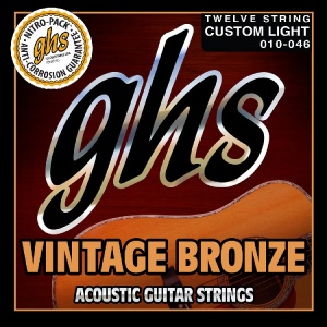GHS VN-12CL Струны для 12-ти струнной акустической гитары серии Vintage Bronze 10-46