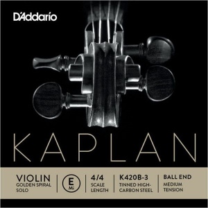 D'Addario K420B-3 Kaplan Golden Spiral Solo Отдельная струна E/Ми,скрипич разм. 4/4,сред натяж,шарик