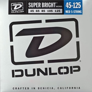 DUNLOP DBSBN45125 Super Bright Комплект струн для 5-струнной бас-гитары, никелир., Medium, 45-125