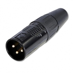 Rean RC3M-B кабельный разъем XLR male 3-контакта, черненый корпус, золоченые контакты