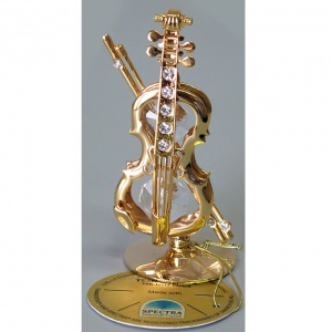 Сувенир U-3240 "скрипка" с кристалами Swarovski (золото)