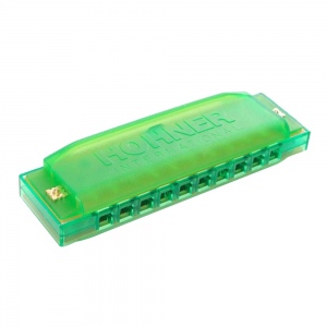 Hohner M5153 Happy Color Green Губная гармошка Hohner. 20 нот, язычки - латунь 0,9мм, корпус - пласт