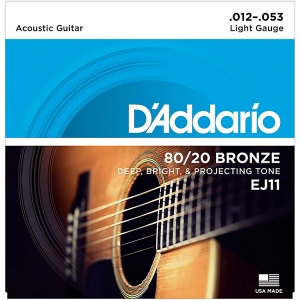 D`ADDARIO EJ11 струны для акустической гитары бронза 80\20, Light 12-53.