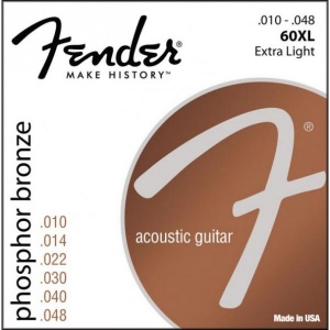 FENDER STRINGS NEW ACOUSTIC 60XL струны для акустической гитары 10-48, фосфорированная бронза/