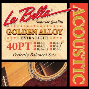 La Bella 40PT струны для ак.гитары Golden Alloy 10