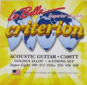 La Bella C500TT Criterion Ultra Light Комплект струн для акустической гитары. Верхние струны - сталь