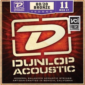 DUNLOP DAB1152  струны для акустической гитары Bronze 80/20 Med Light 11-52