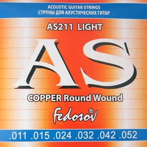 Fedosov AS211 комплект струн для акустической гитары, медь, 11-52