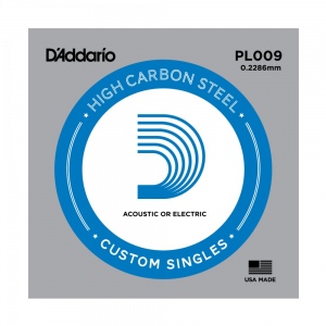 D'Addario PL009 Отдельная стальная струна без обмотки 0.009