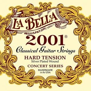 La Bella 2001H 2001 Hard Комплект струн для классической гитары, сильное натяжение, посеребренные