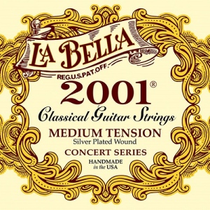 La Bella 2001M 2001 Medium Комплект струн для классической гитары, среднее натяжение, посеребренные