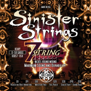 KERLY KQXS7-1158 Sinister 7 Strings - Nickel Plated Steel .011-.058 струны для 7струн. электрогитары