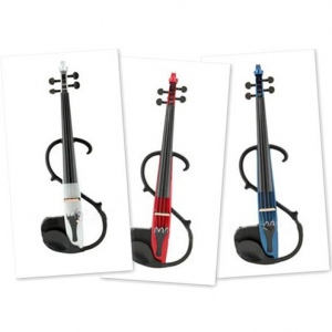 BRAHNER WA-8 4/4 Электроскрипка комплект: кейс, смычок, наушники, цвета: черный, красный, белый