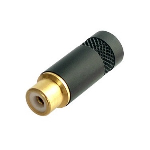 NEUTRIK NYS372P-BG Разъем RCA гнездо на кабель 7.2 мм, черный, позолоченные контакты