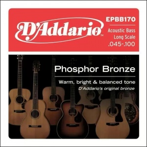 D`ADDARIO EPBB170 Phosphor Bronze струны для акустической бас-гитары, 45-100, Long Scale.