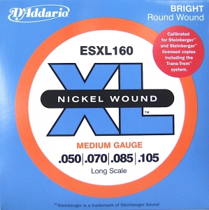 D`ADDARIO ESXL160 Nickel Wound Комплект струн для бас-гитары, Medium, 50-105, шарик на 2 концах