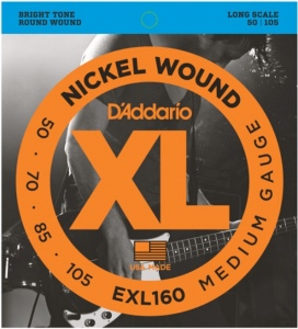 D`ADDARIO EXL160XL NICKEL WOUND Струны для бас-гитары Long Medium 50-105