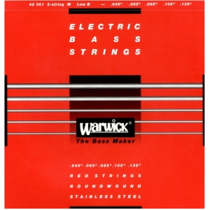 Warwick 42301M5B RED Low B 045-135 струны для бас гитары