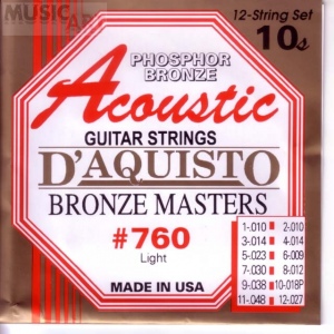 D`Aquisto 760L струны для акустической 12ти струнной гитары