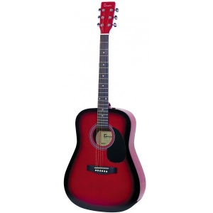 TENSON D1 Dreadnought Redburst гитара акустическая, цвет красный берст