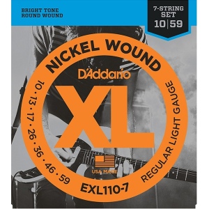 D`ADDARIO EXL110-7 XL NICKEL WOUND Струны для 7-струнной электро-гитары Regular Light 7-string 10-59
