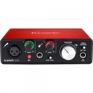 FOCUSRITE Scarlett Solo 2nd Gen аудио интерфейс, 2 входа/2 выхода