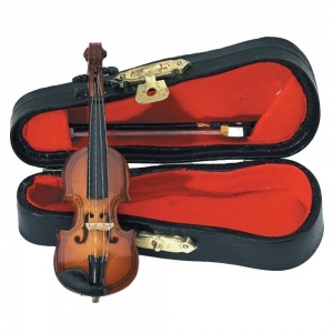 GEWA 980600 Miniature Instrument Violin  сувенир скрипка, дерево, 9 см, с футляром и смычком