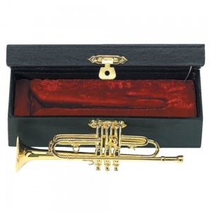 GEWA 980590 Miniature Instrument Trumpet сувенир труба, латунь, 15 см, с футляром