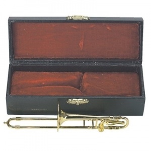 GEWA 980592 Miniature Instrument Trombone сувенир тромбон, латунь, 15 см, с футляром