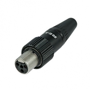 NEUTRIK RT4FCT-B Разъем мини XLR на кабель Ø2-4.5 мм, 4 контакта, гнездо, черный, фиксация гайкой