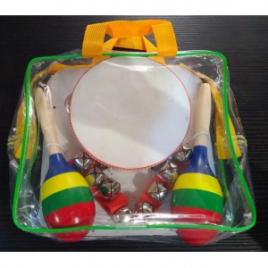 Maxtone OSC-2004/D набор детской перкуссии 4 предмета в сумке, бубен, бубенцы, маракасы