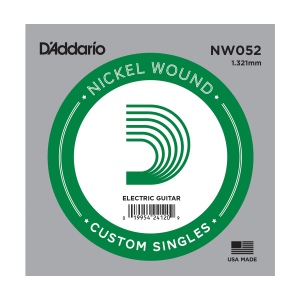 D`Addario NW052 Nickel Wound отдельная струна для электрогитары, 0.52