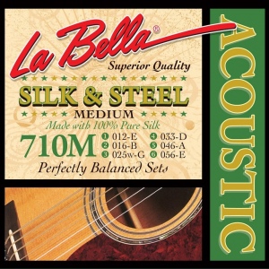 La Bella 710M Комплект струн для акустической гитары "шелк и сталь" 12-56