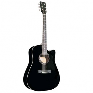 Caraya F601-BK Акустическая гитара, с вырезом, черная