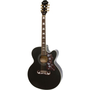 EPIPHONE EJ-200CE BLACK GLD гитара электроакустическая со стальными струнами, джамбо