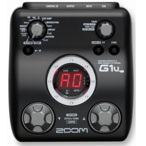 Zoom G-1u процессор для электрогитары, 67 эффектов, ритм-машина, тюнер (без адаптера) с USB