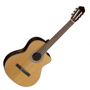 Cort AC250CF-NAT Classic Series Классическая гитара со звукоснимателем, с вырезом, цвет натуральный