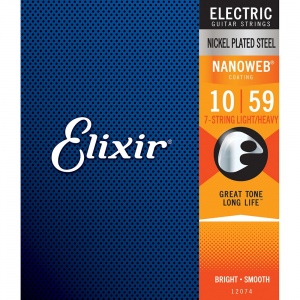 Elixir 12074 NANOWEB комплект струн для 7-струнной электрогитары, Light/Heavy 10-59