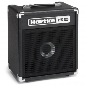 Hartke HD25 басовый комбоусилитель 25 ватт, 8" гибридный драйвер, 3х полосный эквалайзер