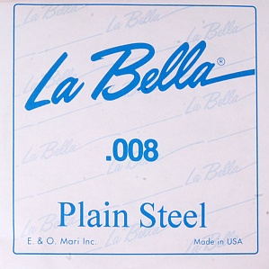 La Bella PS008 Отдельная стальная струна без оплетки диамером 0,008