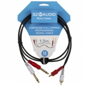 SZ-AUDIO 2 RCA - 2X 6,3 1.5M Аудио кабель Y-типа. Длина 1,5 м