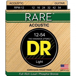 DR RPM-12 Rare Комплект струн для акустической гитары, фосфорная бронза, 12-54