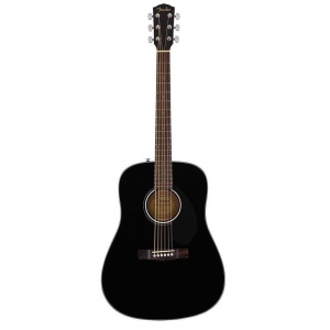 FENDER CD-60S Black акустическая гитара, топ - массив ели, цвет черный